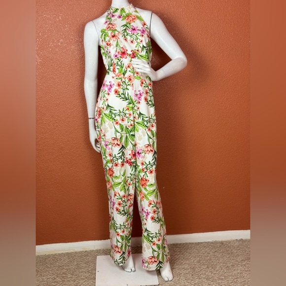 Bebe Multicolor Floral Jumpsuit Size 14. E12 - Picture 4 of 15